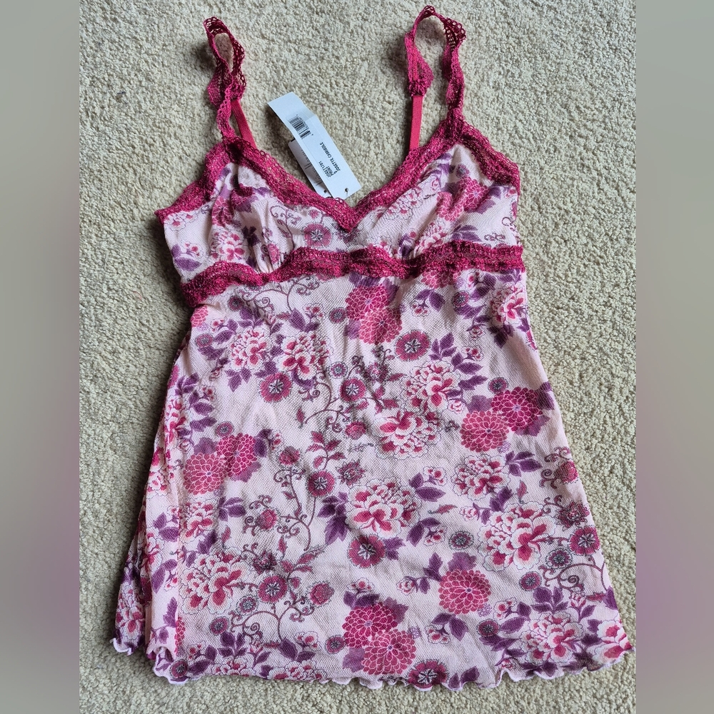 NWT Cosabella Red/Pink Floral Print Josette Camisole Size S
